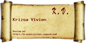 Krizsa Vivien névjegykártya